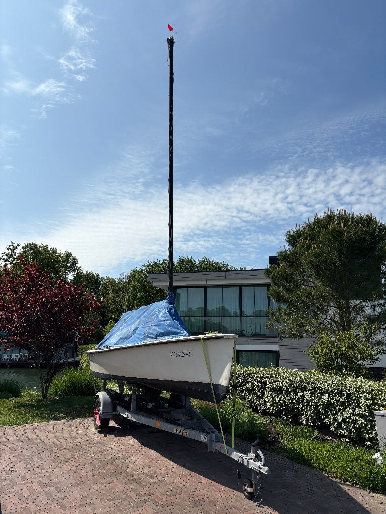 Polyvalk met Yamaha 6pk en Pega trailer, Watersport en Boten, Open zeilboten, Ophalen, Gebruikt, 2 m, 90 cm