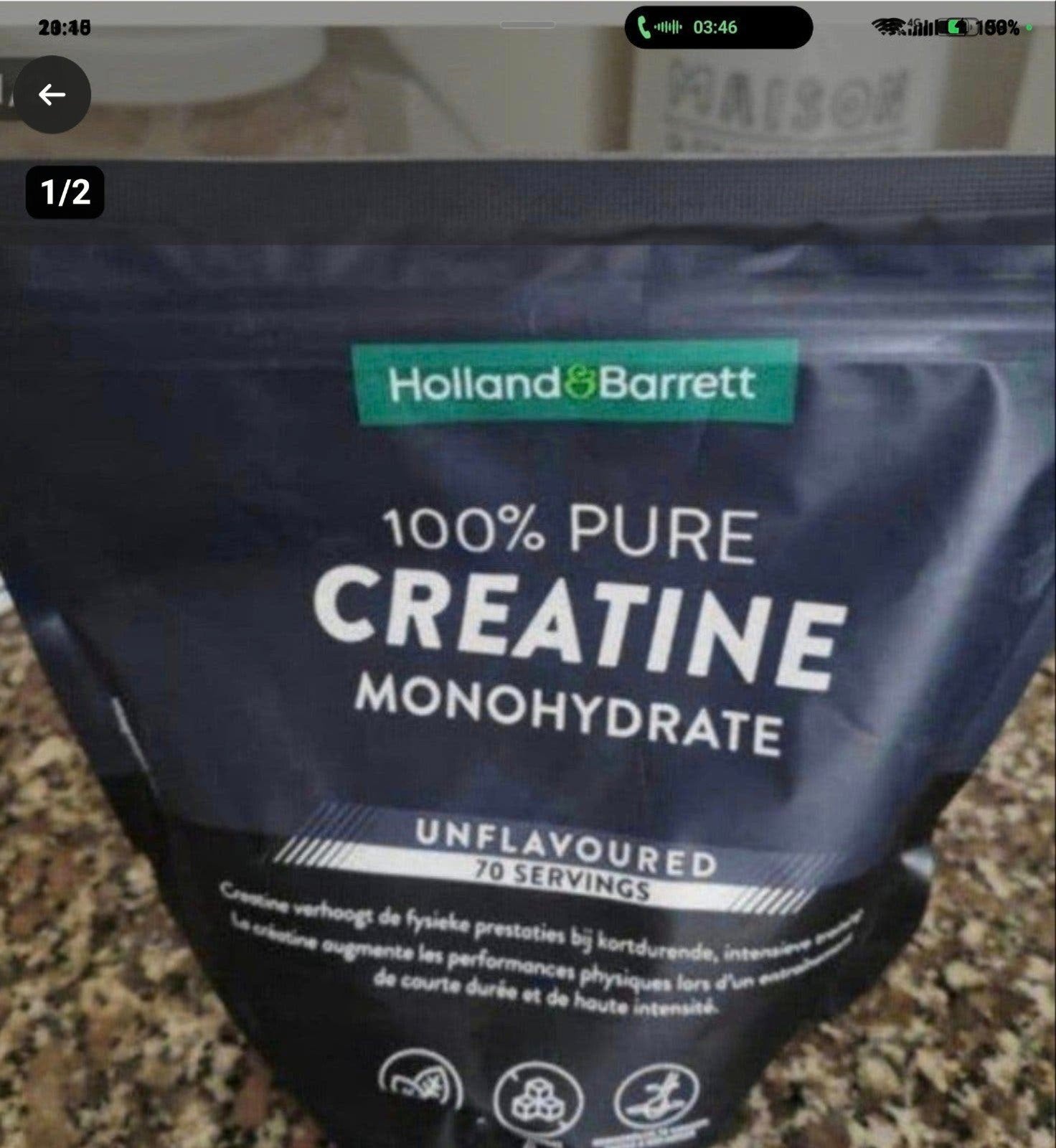 Holland & Barrett 100% Pure Creatine Monohydraat(NIEUW), Ophalen of Verzenden, Nieuw, Poeder of Drank