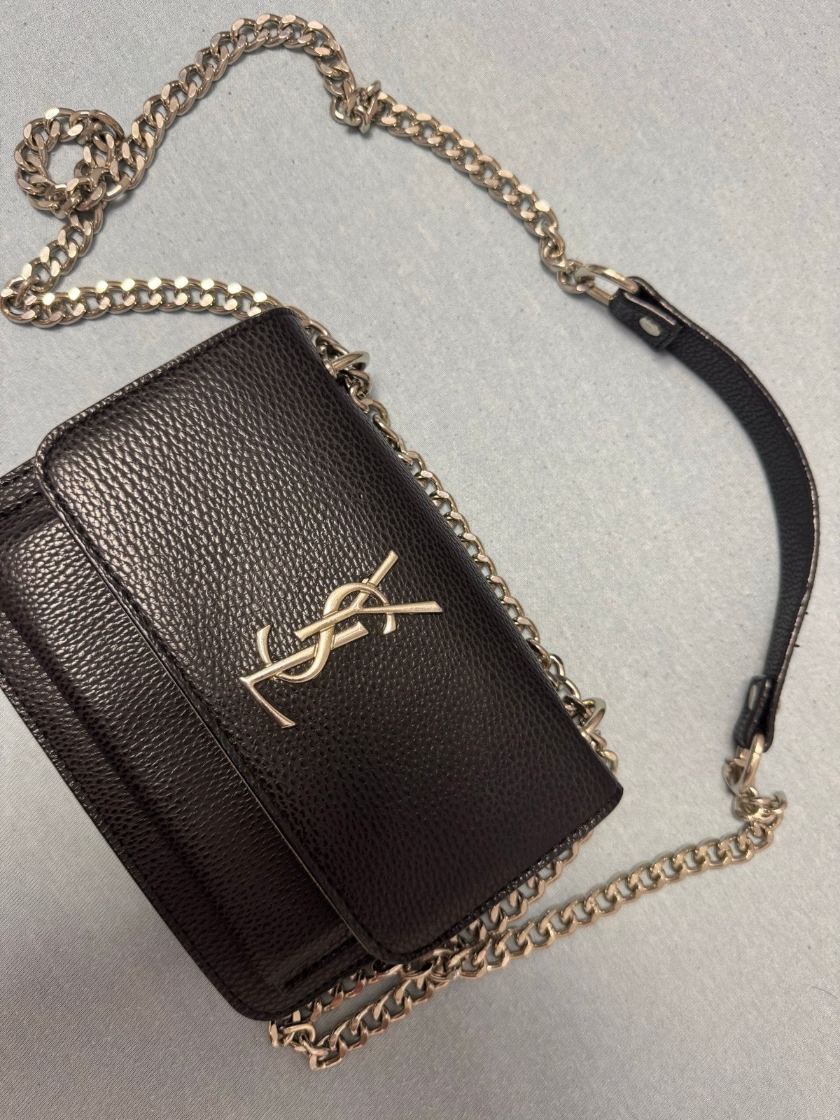 YSL Schoudertasje Zwart met Zilveren Ketting, Ophalen, Zo goed als nieuw, Zwart, Schoudertasje