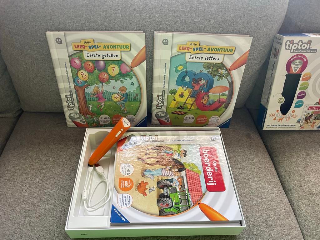Tiptoi starterset met stift, kabel en 3 boeken, Kinderen en Baby's, Ophalen of Verzenden, Gebruikt, Taal en Lezen, Met geluid