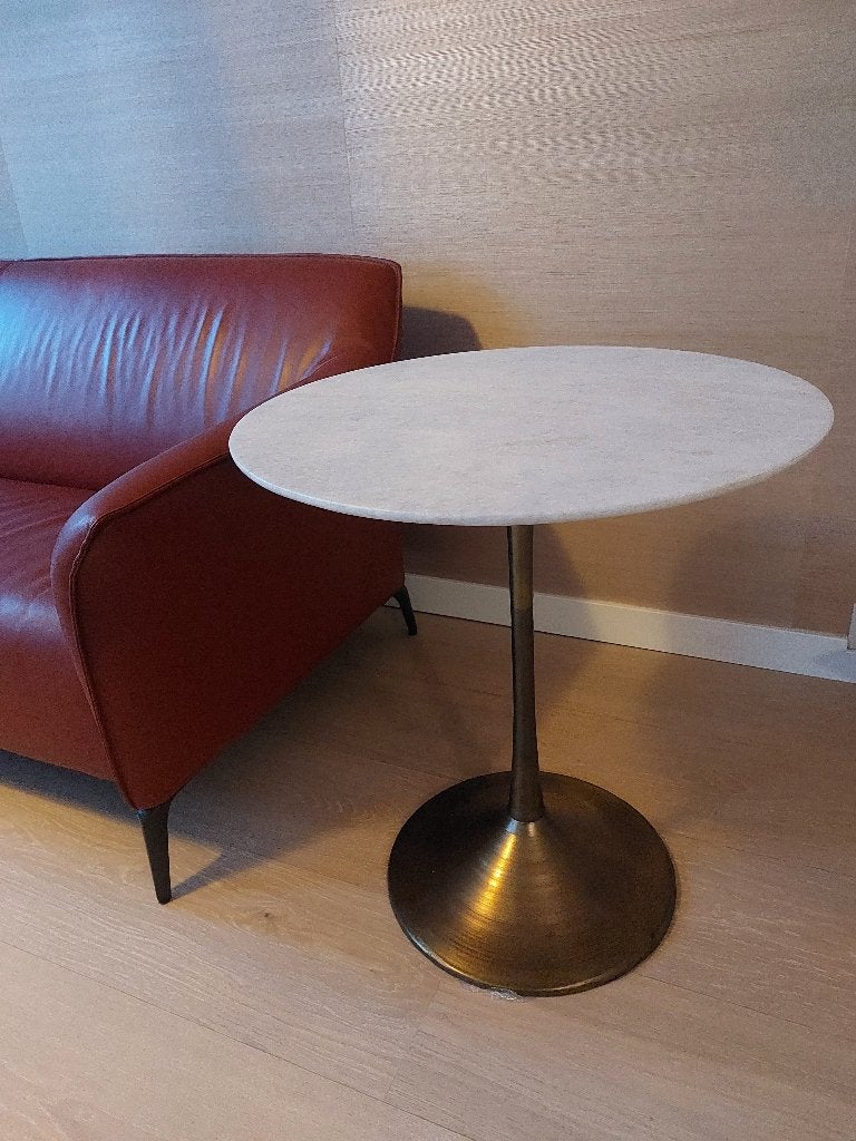 Stijlvolle en solide bijzet tafel, Ophalen, Overige materialen, Rond, 55 tot 75 cm