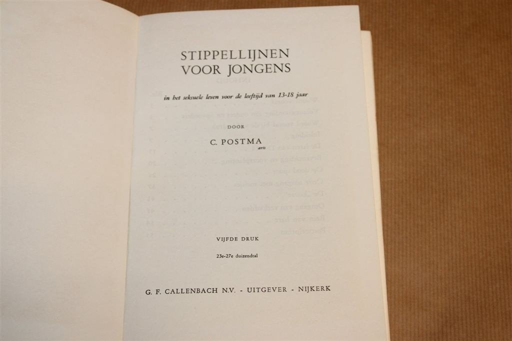 Stippellijnen — Seksuele Voorlichting Jongens [Vintage 1963], Ophalen of Verzenden, Gelezen