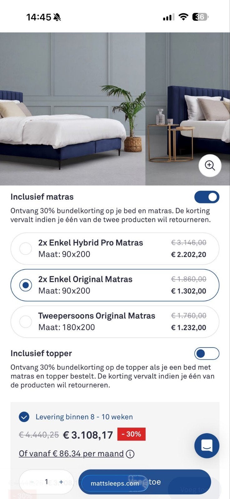 Nieuw nooit gebruikt 180 x 200 nieuwprijs 3108 euro, Huis en Inrichting, Slaapkamer | Matrassen en Bedbodems, Ophalen of Verzenden