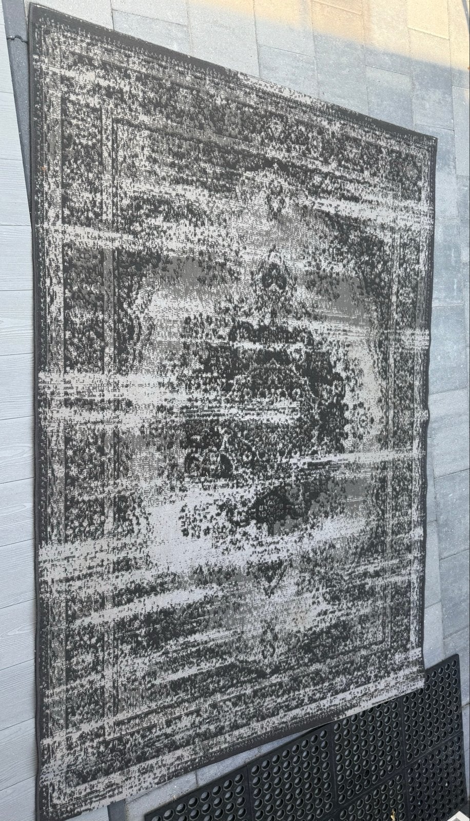 Modern Vloerkleed Grijs/Zwart 130x190 cm, Huis en Inrichting, Ophalen, Gebruikt, 100 tot 150 cm, 150 tot 200 cm