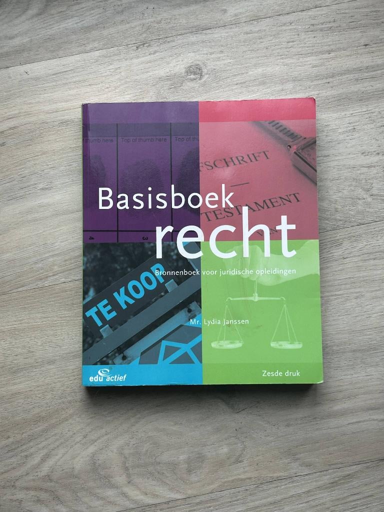 Basisboek recht, Gelezen, Verzenden, HBO, Lydia Janssen