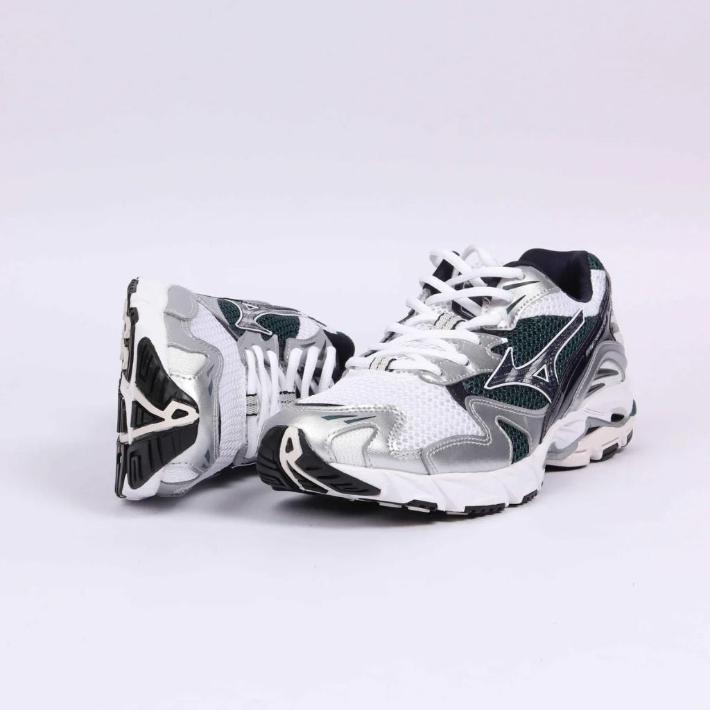 Mizuno Wave Rider 10 sneaker - White - Darkgreen - 43, Mizuno, Wit, Nieuw, Ophalen of Verzenden