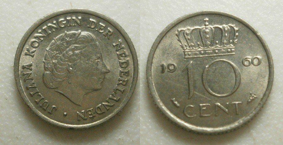 PD02579 Juliana 10 cent 1960, Ophalen of Verzenden, Koningin Juliana, 10 cent, Losse munt
