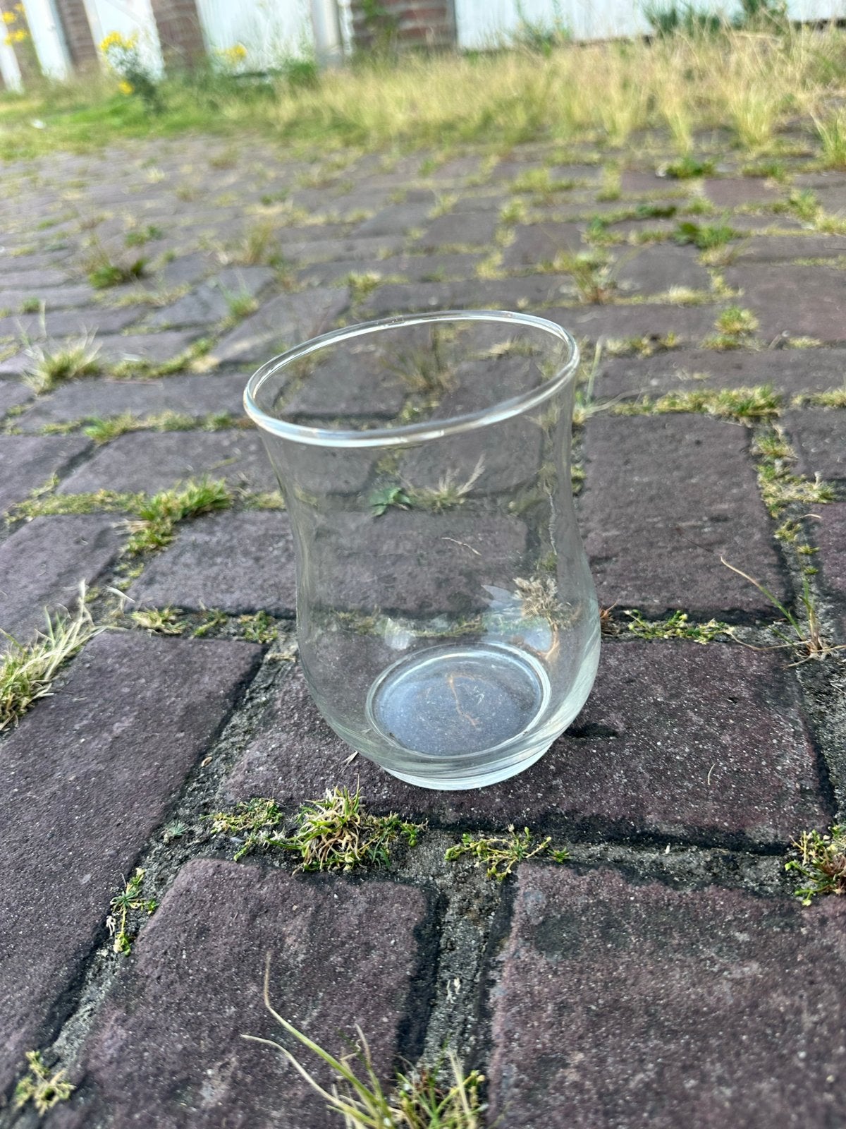 Glazen theeglas of windlichtje, Ophalen