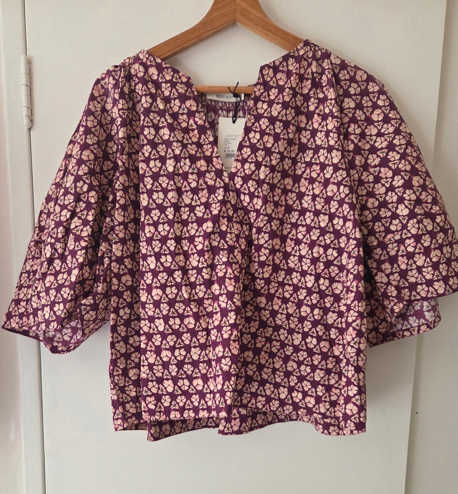 Sissy-Boy katoenen blouse met batikprint, maat M, Maat 38/40 (M), Paars, Nieuw, Sissy-Boy