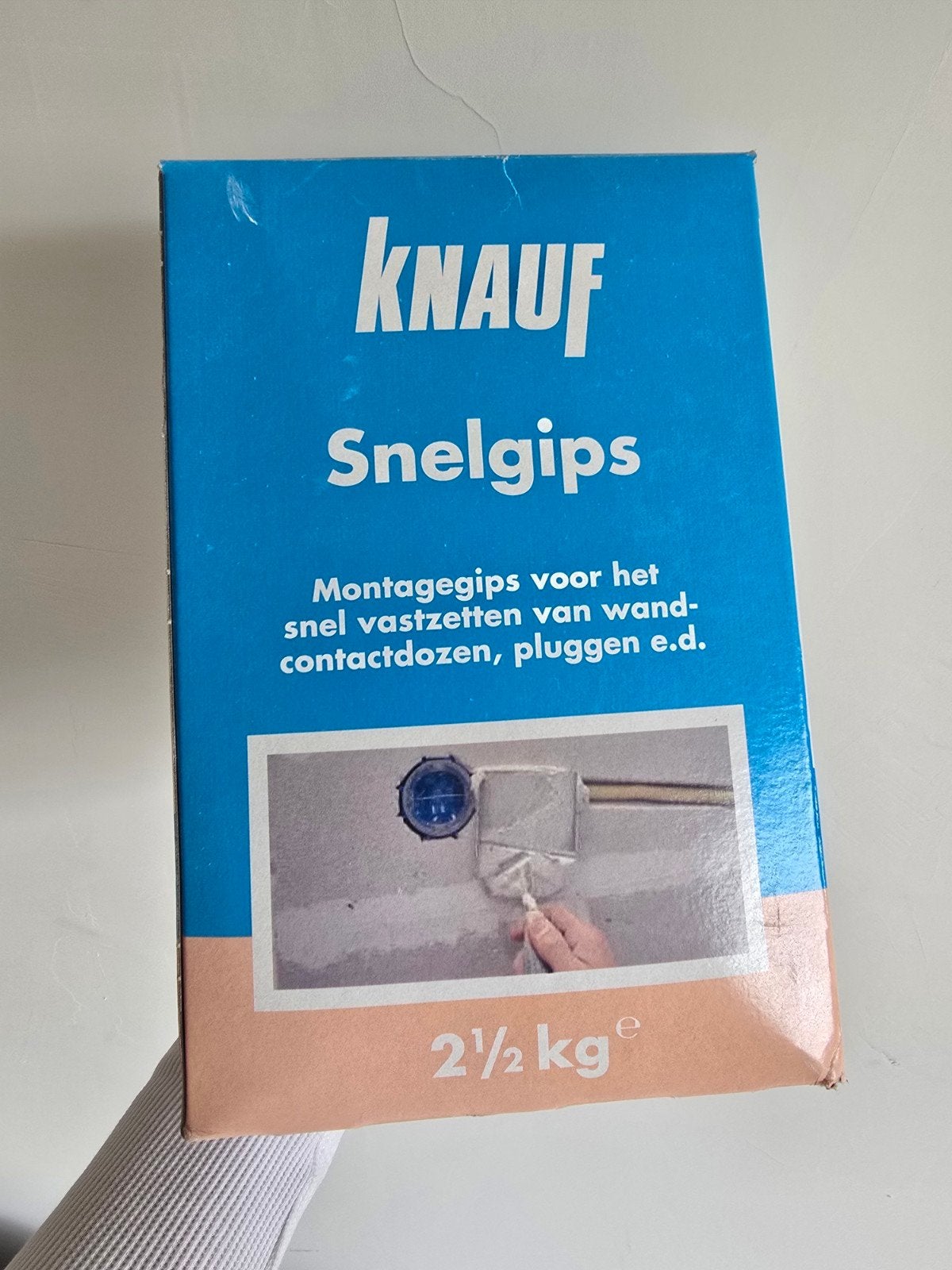 Knauf Snelgips 2,5 kg - Montagegips voor wandcontactdozen, Ophalen of Verzenden, Nieuw