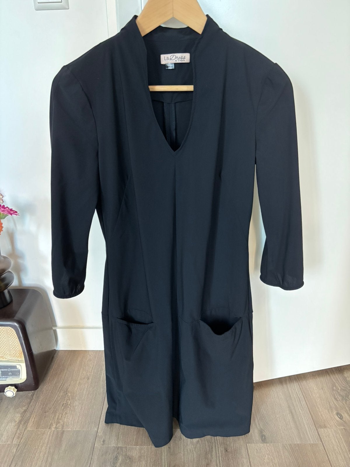 Zwart travelstof jurkje, La Dress, maat xs, Ophalen, Zwart, Zo goed als nieuw, Maat 34 (XS) of kleiner