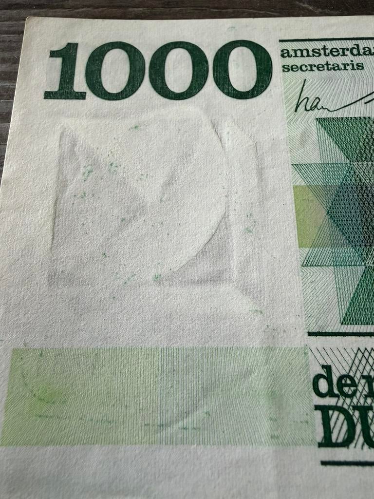 Misdruk biljet 1000 gulden Spinoza 1972, afdruk van Spinoza, Ophalen of Verzenden, 1000 gulden