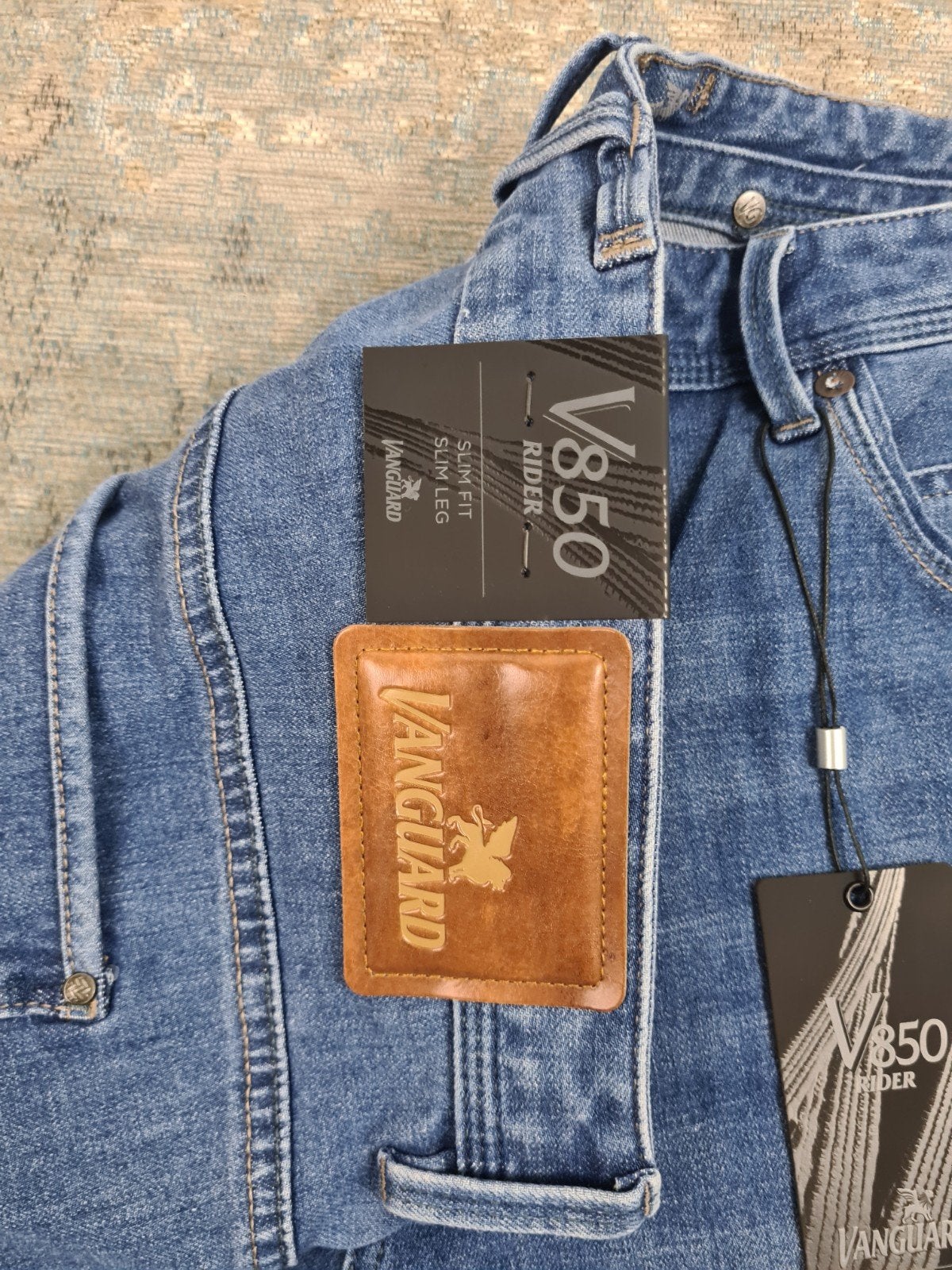 Vanguard V850 MBU W40 L32 NIEUW Slim STRETCH Bronno4032 Blue, W36 - W38 (confectie 52/54), New Yorkstraat 50, 1175 RD Lijnden