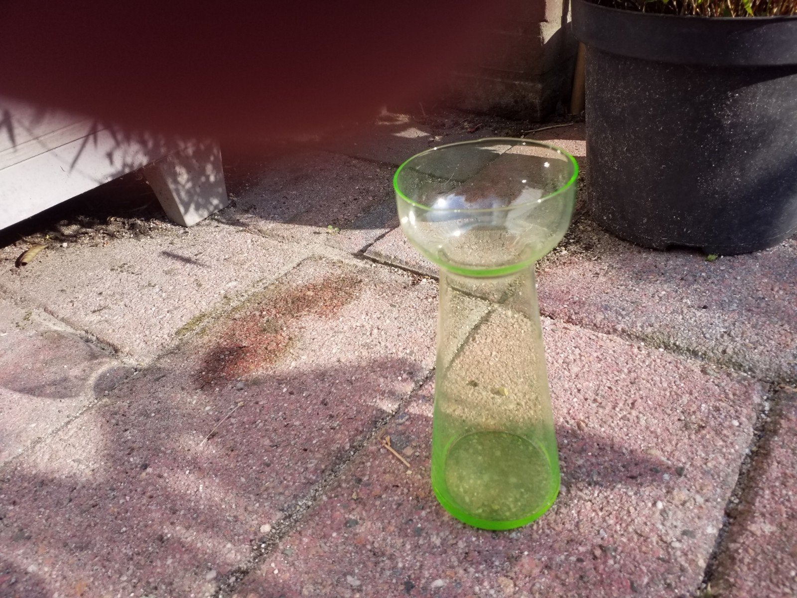 Slanke Annagroene Hyacintvaas - Vintage Glas, Ophalen of Verzenden