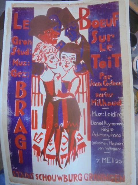 De Ploeg - Jan Wiegers - Poster voor toneelstuk uit 1925, Antiek en Kunst, Ophalen of Verzenden