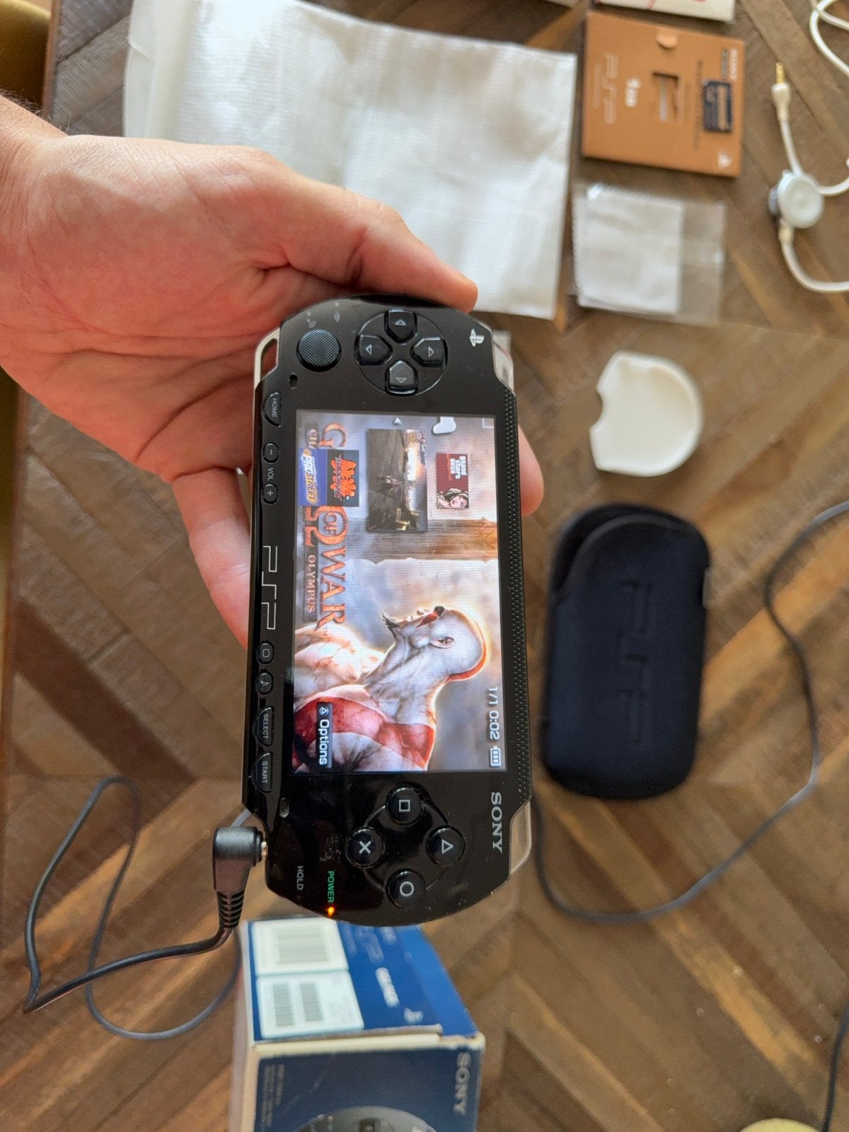 PSP 1000 met 8 games en 32GB SD-kaart (UMD defect), Zwart, Ophalen of Verzenden, PSP, Gebruikt