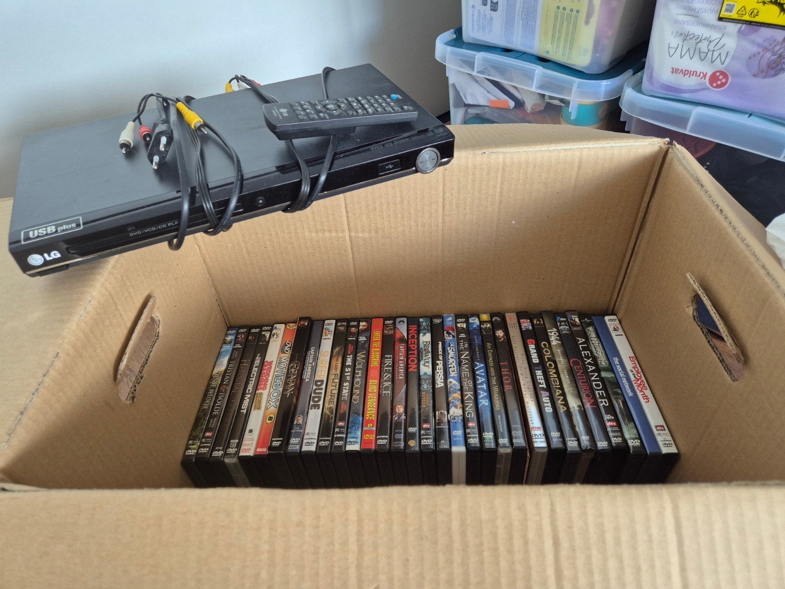 DVD collectie (ca. 30 stuks) met LG DVD speler, Ophalen, Gebruikt
