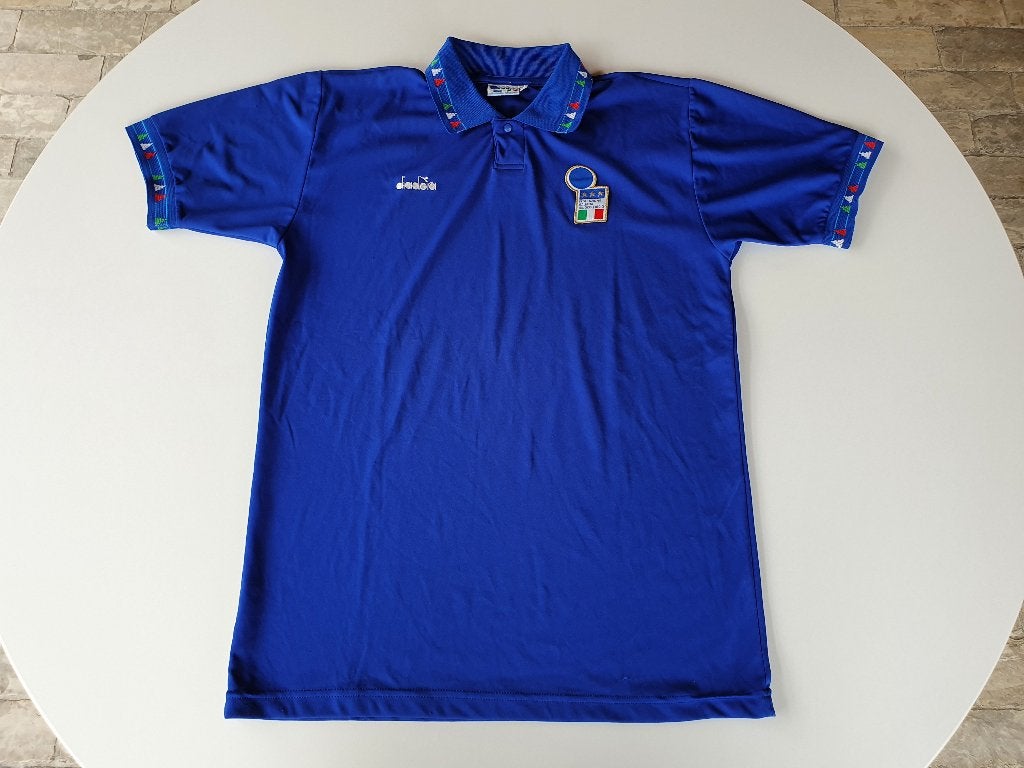 Vintage voetbalshirt Italië 1992- 1994 (Diadora, L), Ophalen of Verzenden, Gebruikt, Buitenlandse clubs, Shirt