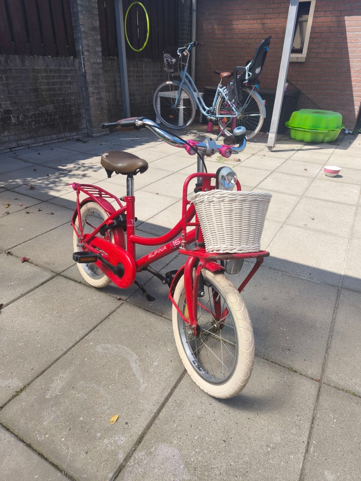 Alpina 16 inch kinderfiets rood met mandje, Ophalen