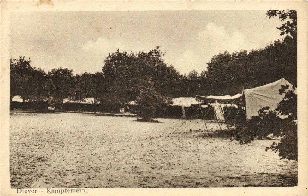 Diever - Kampterrein. - 1931 gelopen, Verzamelen, Ansichtkaarten | Nederland, Gelopen, Noord-Brabant, 1920 tot 1940, Ophalen of Verzenden
