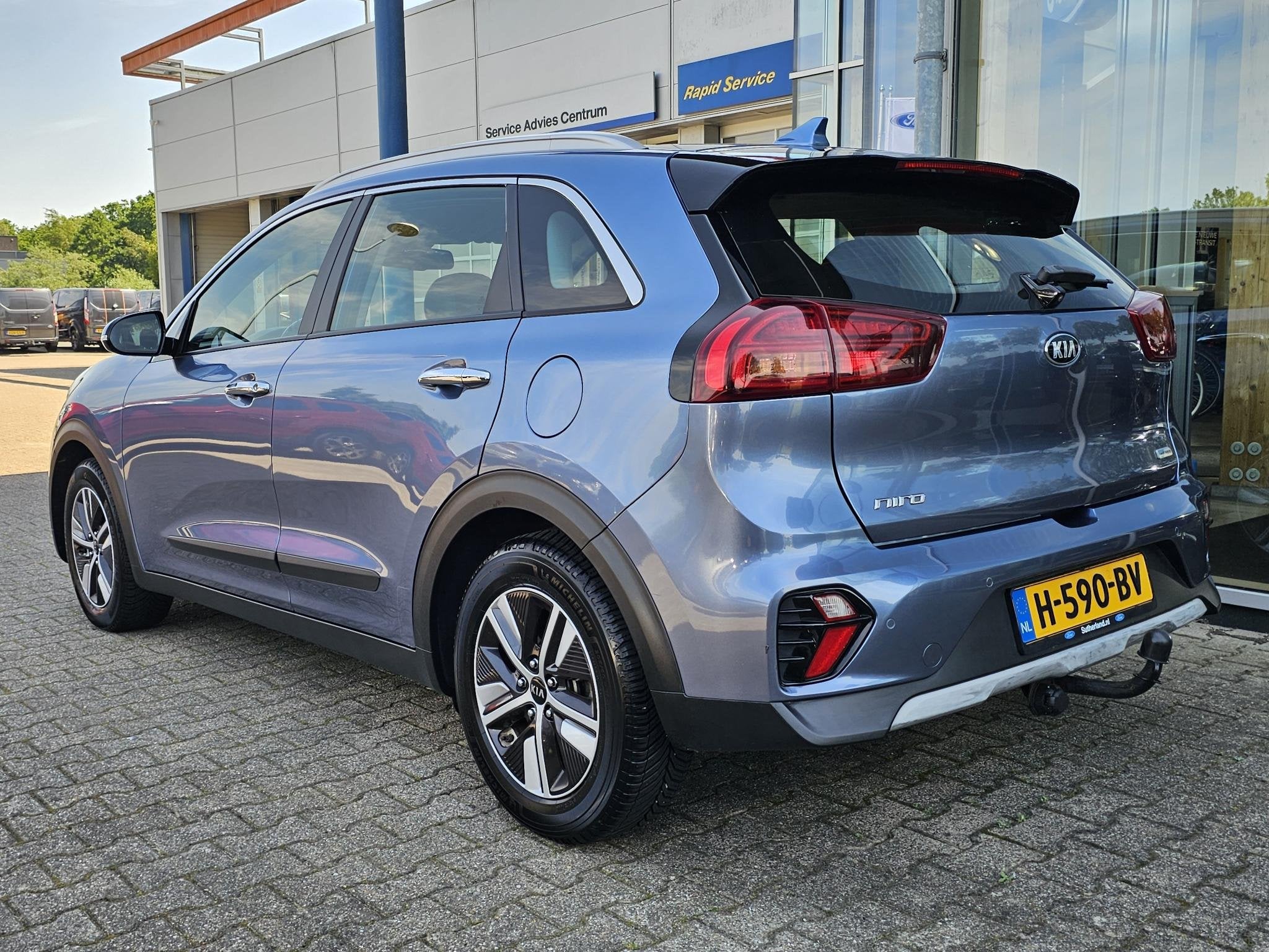 Kia Niro 1.6 GDi Hybrid DynamicLine Perfect onderhouden | Ca, Auto's, Kia, Gebruikt, Euro 6, 2 kWh, Blauw