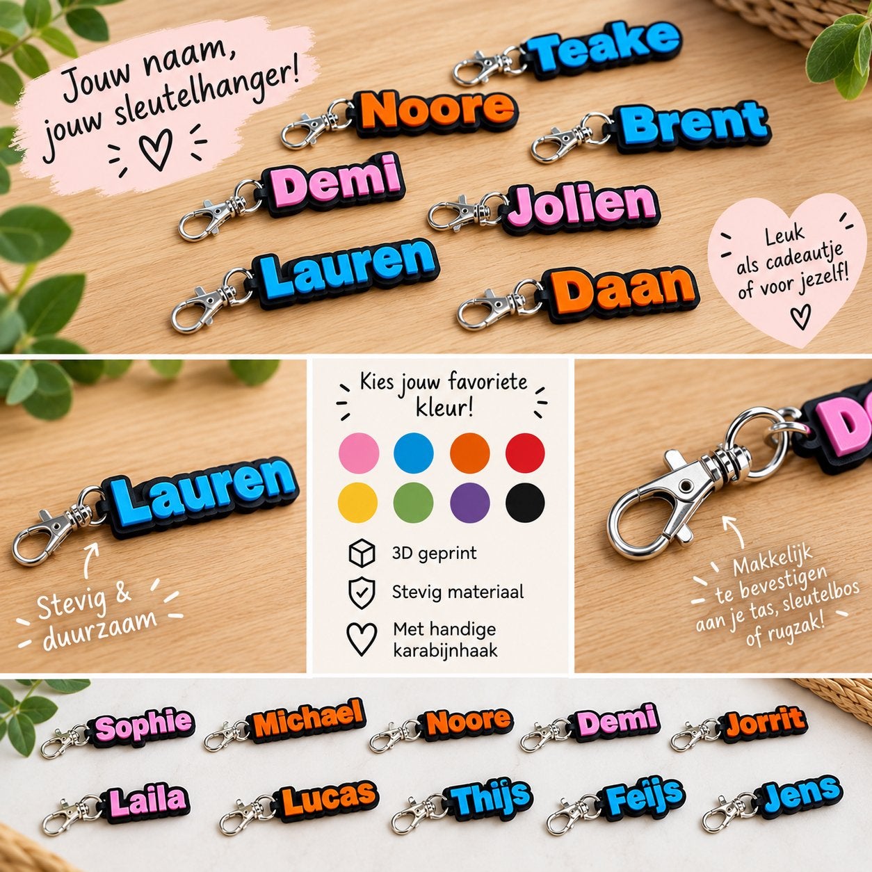 Gepersonaliseerde 3D Sleutelhanger met Naam, Ophalen of Verzenden, Nieuw, Overige typen