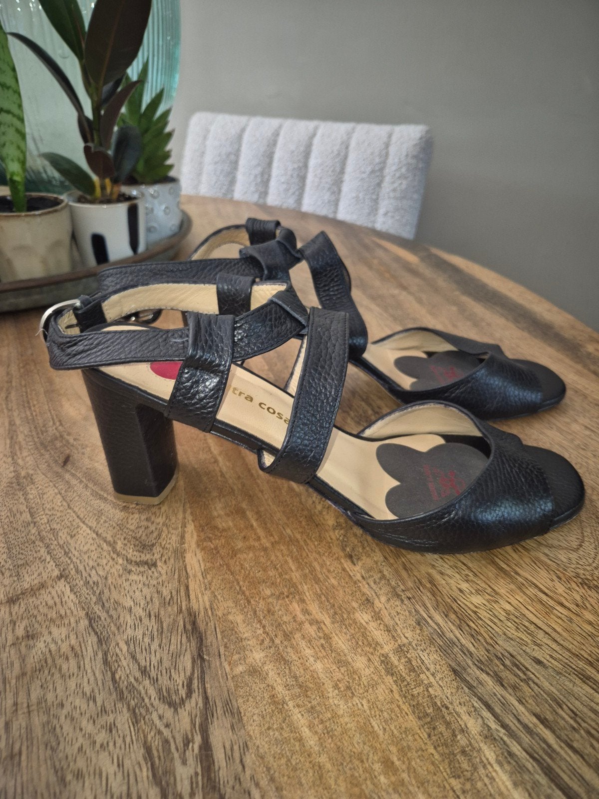 Altra Cosa Zwarte Leren Sandalen Maat 41, Zwart, Gedragen, Altra cosa, Sandalen of Muiltjes