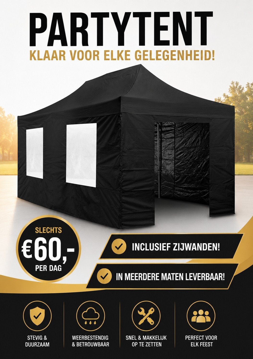 Easy up tent huren Apeldoorn gratis bezorgd en opgehaald, Opvouwbaar, 6 meter of meer, 8 meter of meer, 2 meter of meer