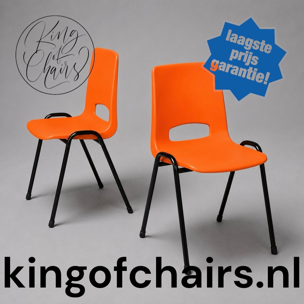 Kantinestoelen Samantha oranje 11 kleuren stapelstoelen, Kunststof, Overige kleuren, Everardo, Nieuw
