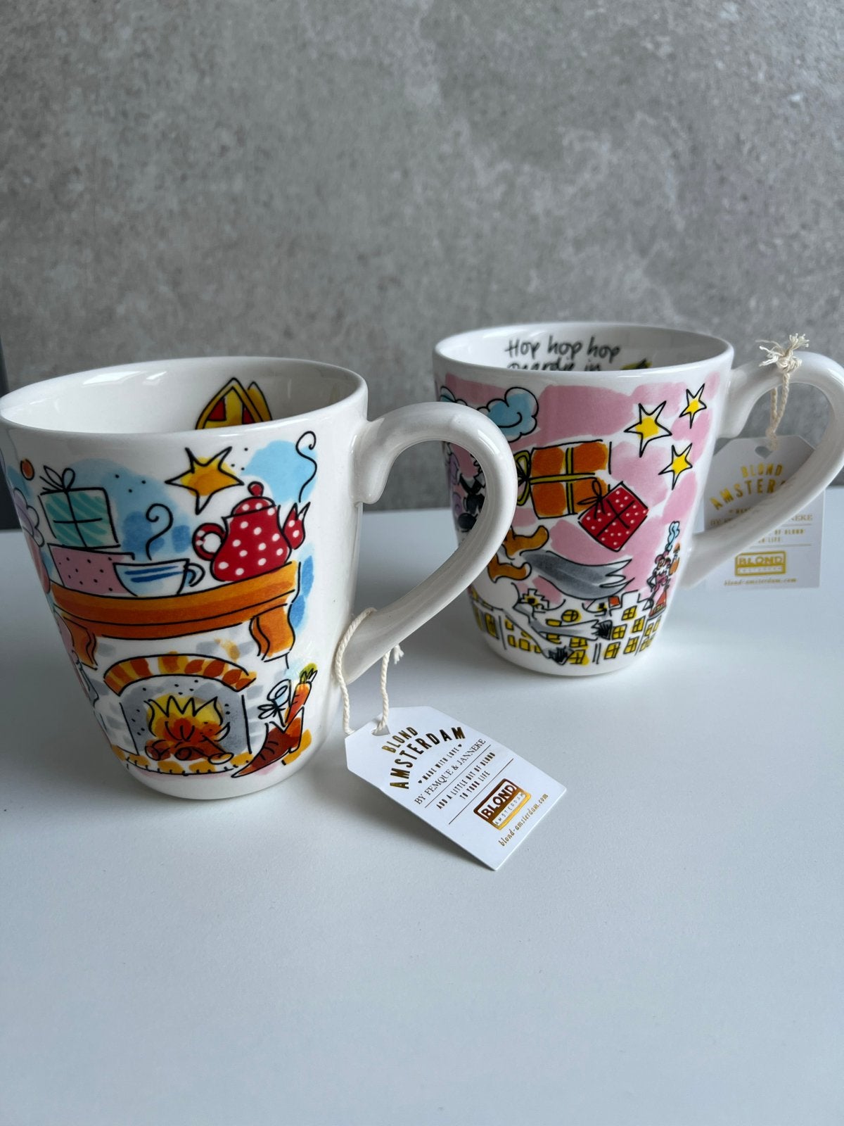 Nieuwe Blond Amsterdam Sinterklaas mokken - Set van 2, Huis en Inrichting, Keramiek, Nieuw, Blond Amsterdam, Mok