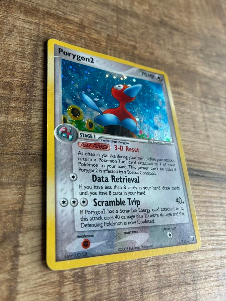 Porygon2 holofoil Ex Unsceen Forces Pokemonkaart, Ophalen of Verzenden, Gebruikt, Losse kaart