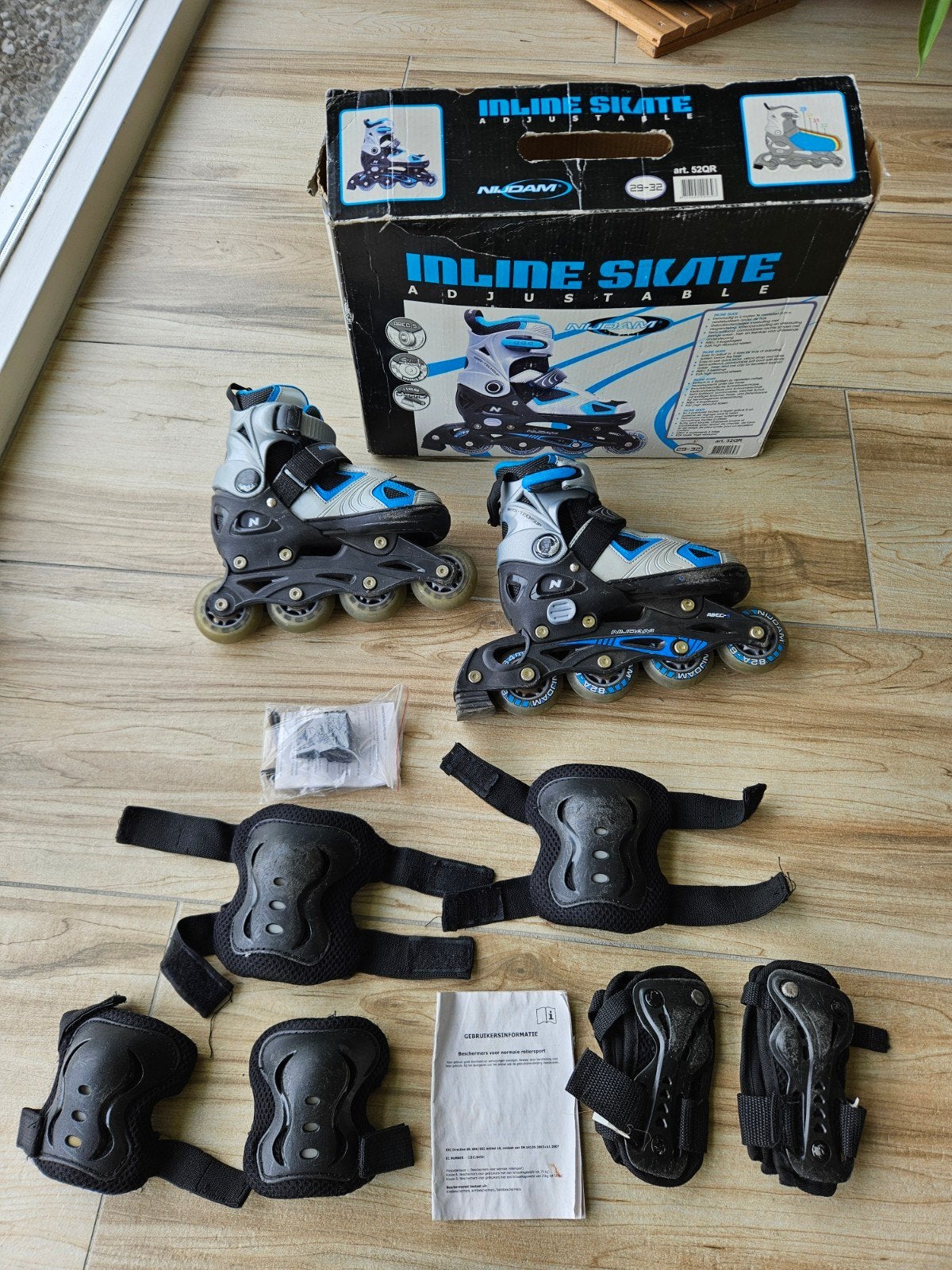 Nijdam skeelers ABEC5 lagers, maat 29-32 met beschermingsset, Sport en Fitness, Skeelers, Overige merken, Kinderen, Ophalen of Verzenden