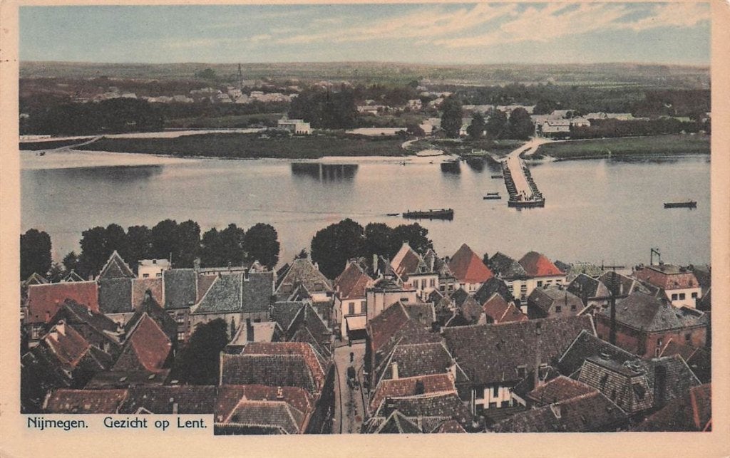 702-142-027 Nijmegen Gezicht Op Lent, Verzamelen, Ansichtkaarten | Nederland, Verzenden, Voor 1920, Gelderland