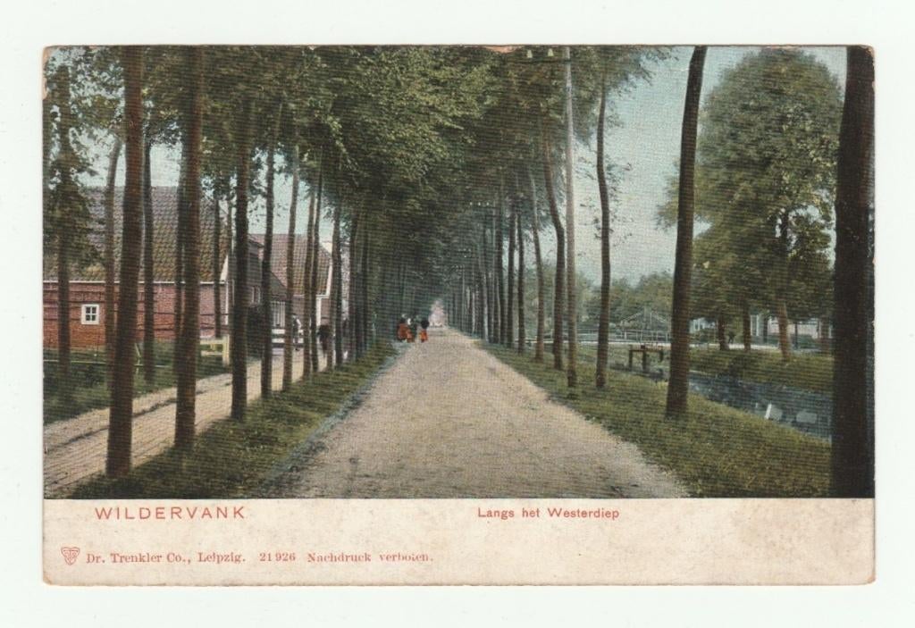 Wildervank - Langs het Westerdiep (kaart heeft gelopen 1915), Verzenden, Voor 1920, Gelopen, Groningen