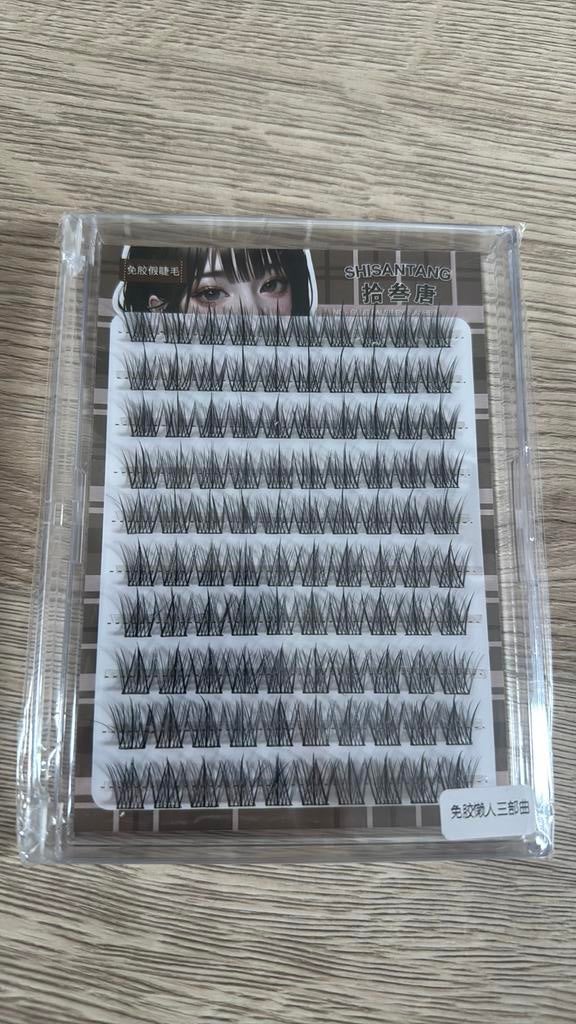 natuurlijke wimper extensions met lijm op de wimpers, Ophalen of Verzenden, Zo goed als nieuw, Zwart