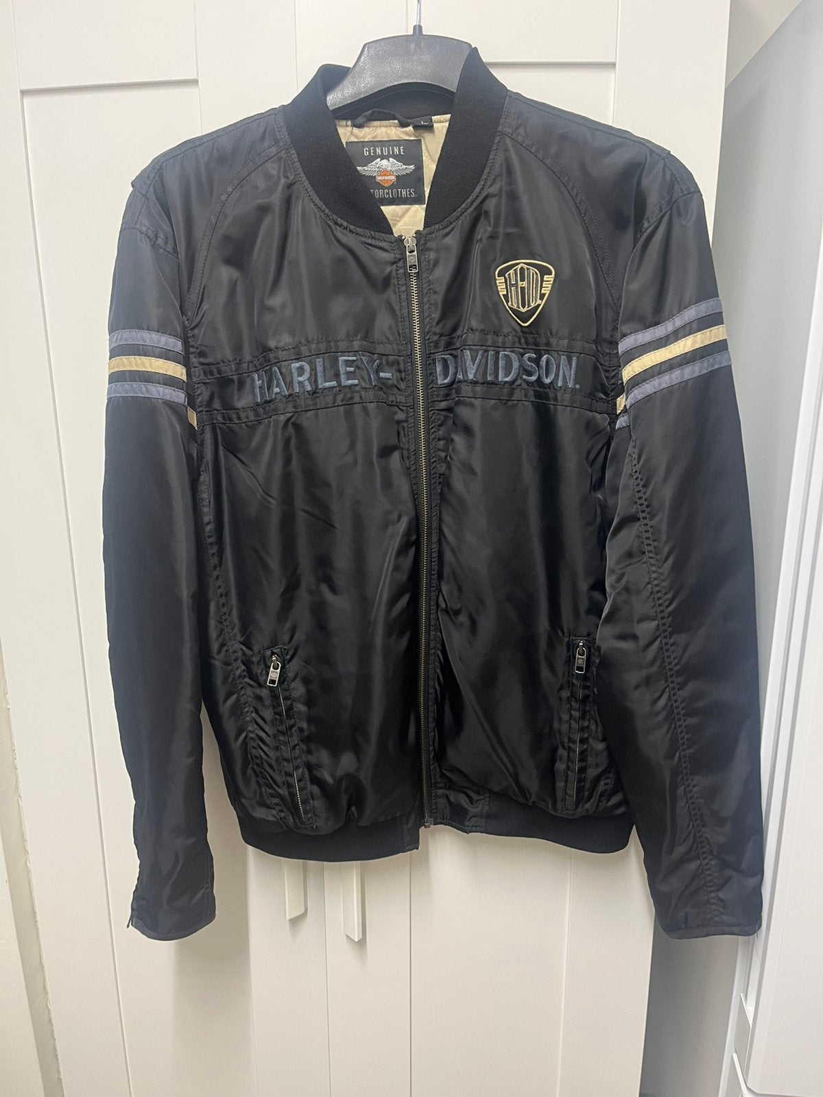 Originele Harley davidson bomberjack maat L zgan, Ophalen, Zo goed als nieuw, Maat 52/54 (L), Zwart
