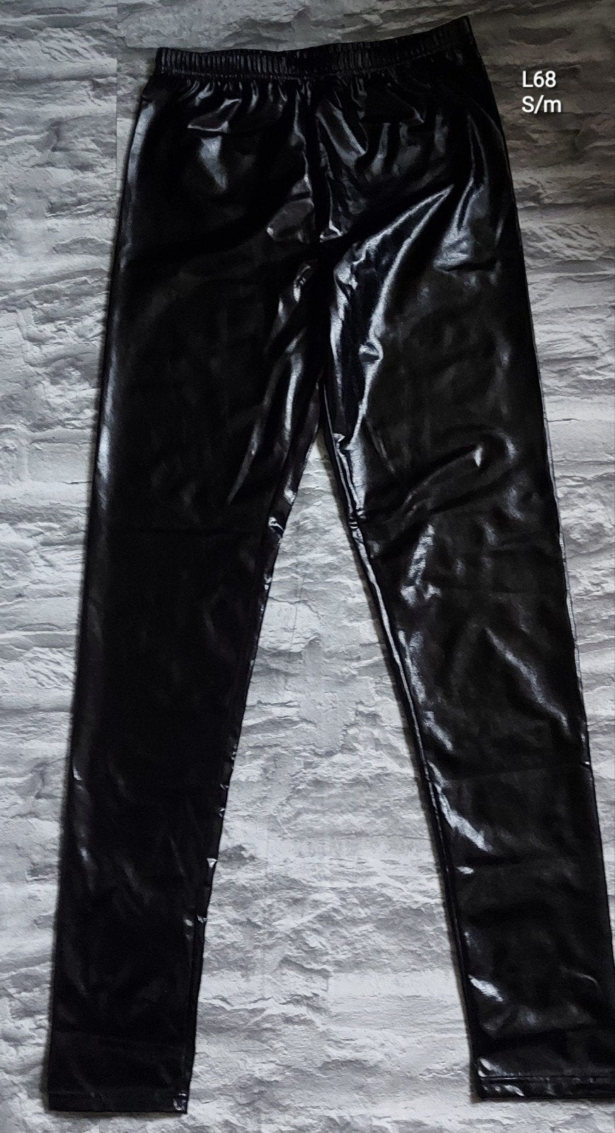 Kinky Zwarte glanzende lak legging  S/M, Legging, Maat 36/38 (S), Zwart, Ophalen of Verzenden