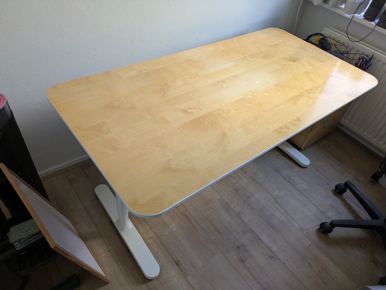 IKEA Bekant bureau 160x80, Huis en Inrichting, Ophalen, Zit-sta bureau, Hout, Zo goed als nieuw