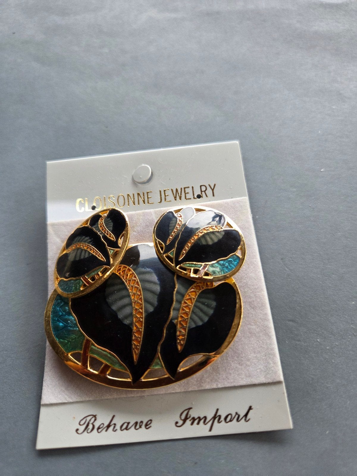 vintage behave cloisonne set sieraden, Overige materialen, 4 tot 7 cm, Verzenden, Nieuw