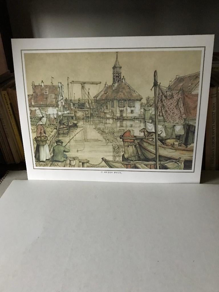 Mooie grote prenten van Anton Pieck, afkomstig jaar­kalender, 1980 tot heden, Ophalen of Verzenden, Zo goed als nieuw, Prent