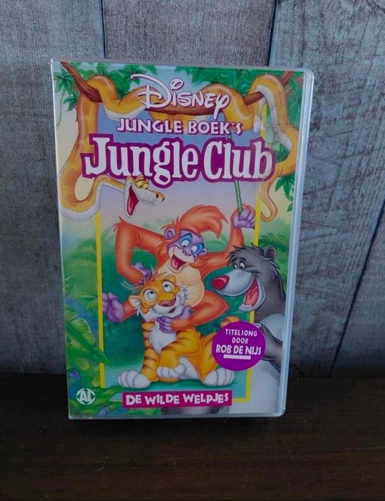 Disney Jungle Boek's Jungle Club 1 de wilde welpjes VHS, Alle leeftijden, Ophalen of Verzenden, Gebruikt, Tekenfilms en Animatie