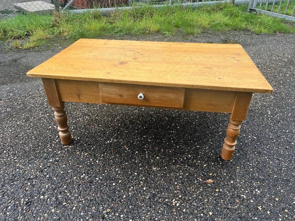 Karaktervolle grenen salontafel, Ophalen, Gebruikt, 100 tot 150 cm, 50 tot 100 cm