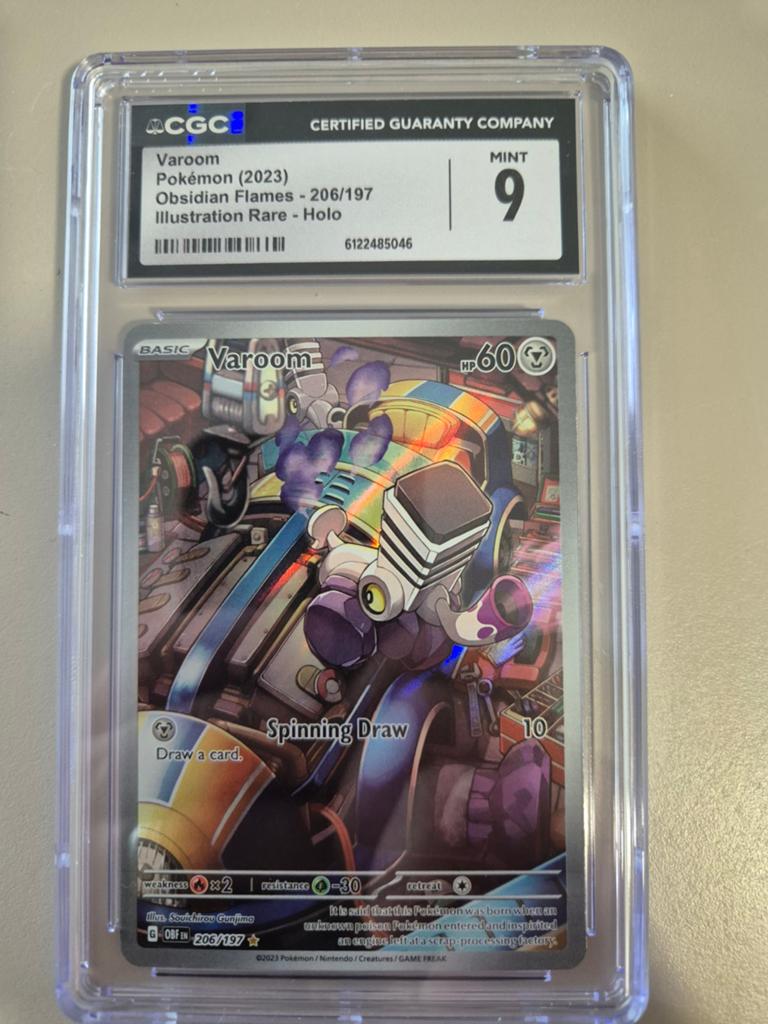 Varoom Pokémon Kaart (2023) Obsidian Flames 206/197 CGC 9, Ophalen of Verzenden, Zo goed als nieuw, Losse kaart, Foil