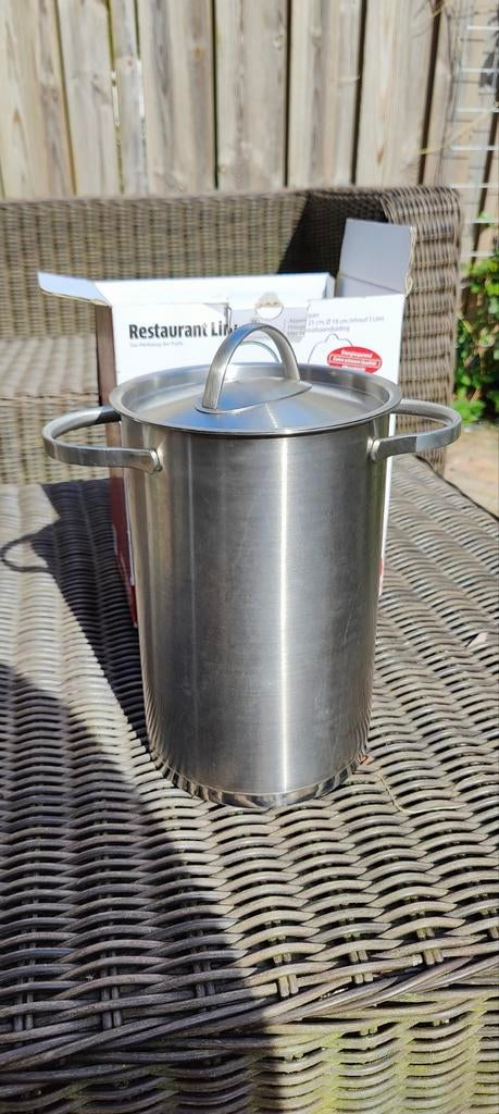 Restaurant Line Aspergepan RVS met inzet - 21 cm, 5 liter, Kookpan of Snelkookpan, Nieuw, Ophalen of Verzenden, Rvs