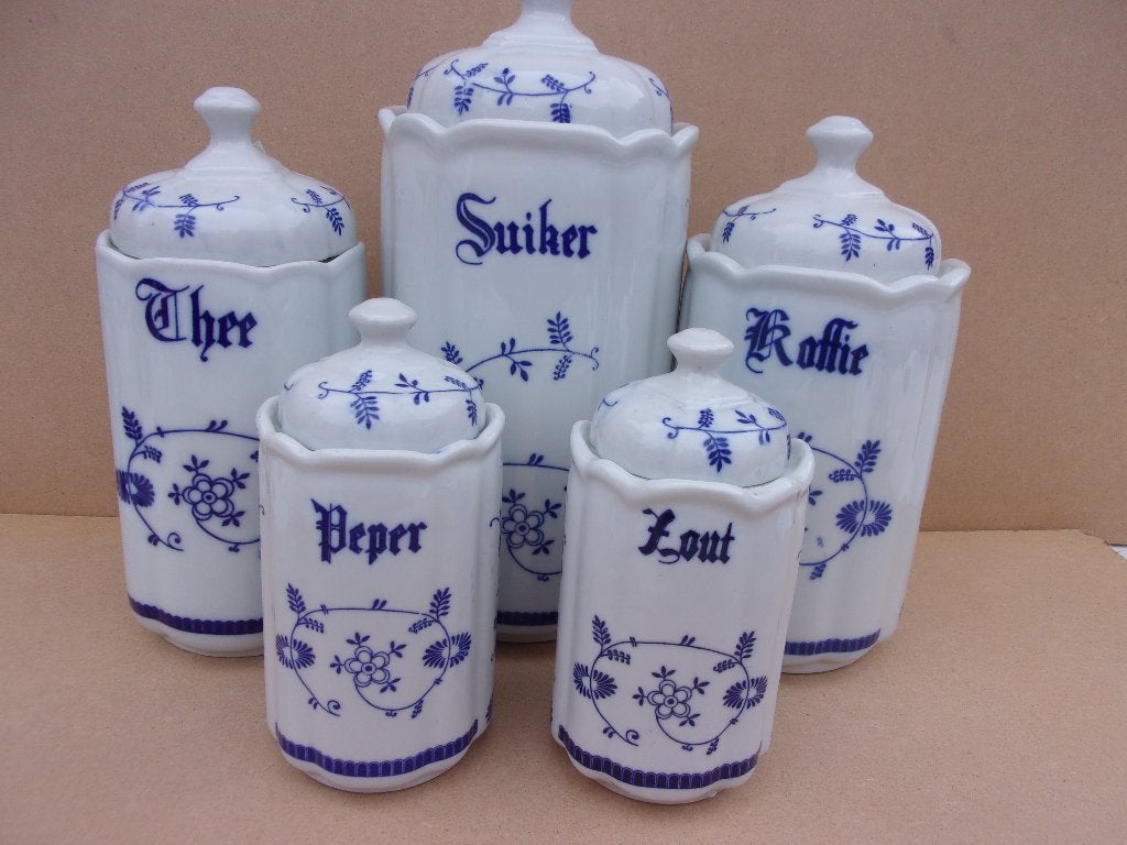 5 VOORRAADPOTTEN  (20cm.-30cm.), Ophalen of Verzenden