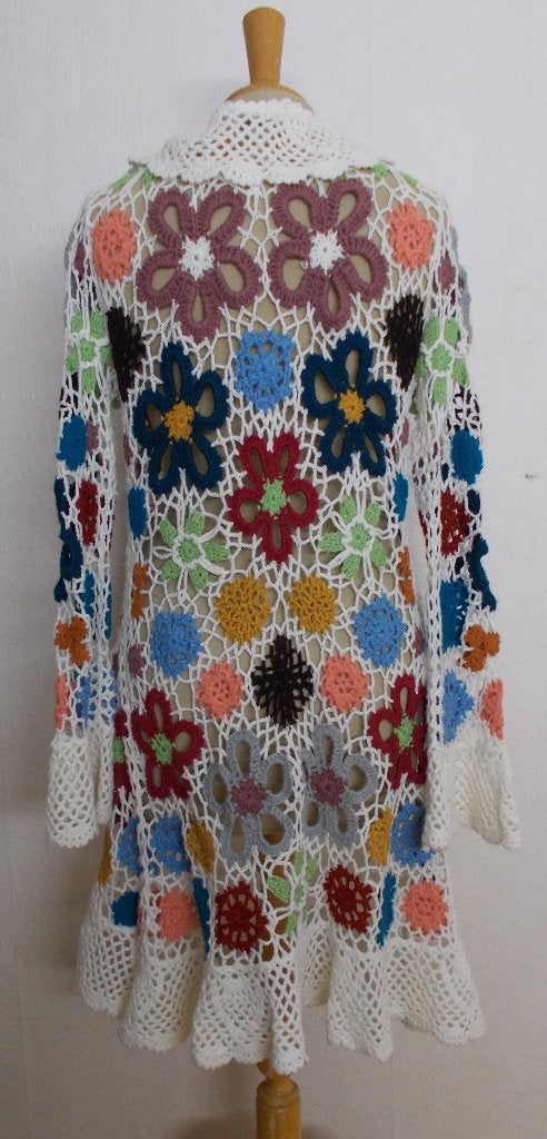 Ibiza/hippie kleurtjes half lang crochet/gehaakt vest! L, Verzenden, Zo goed als nieuw, Maat 42/44 (L), Meerkleurig