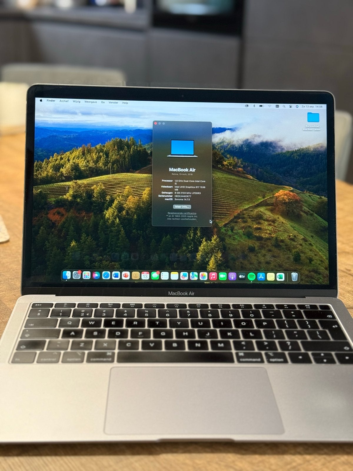 MacBook Air Retina 13-inch 2018 - 1.6 GHz Dual-Core Intel, Computers en Software, Apple Macbooks, Zo goed als nieuw, MacBook Air