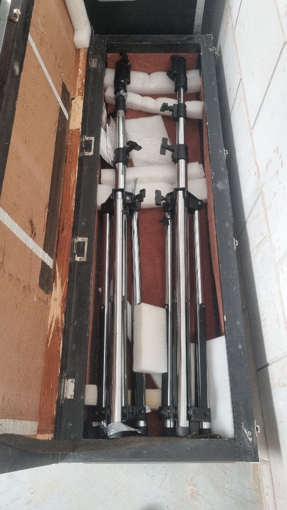 oude licht statieven in case flightcase theater statief, Ophalen, Gebruikt, Instrumentstandaard