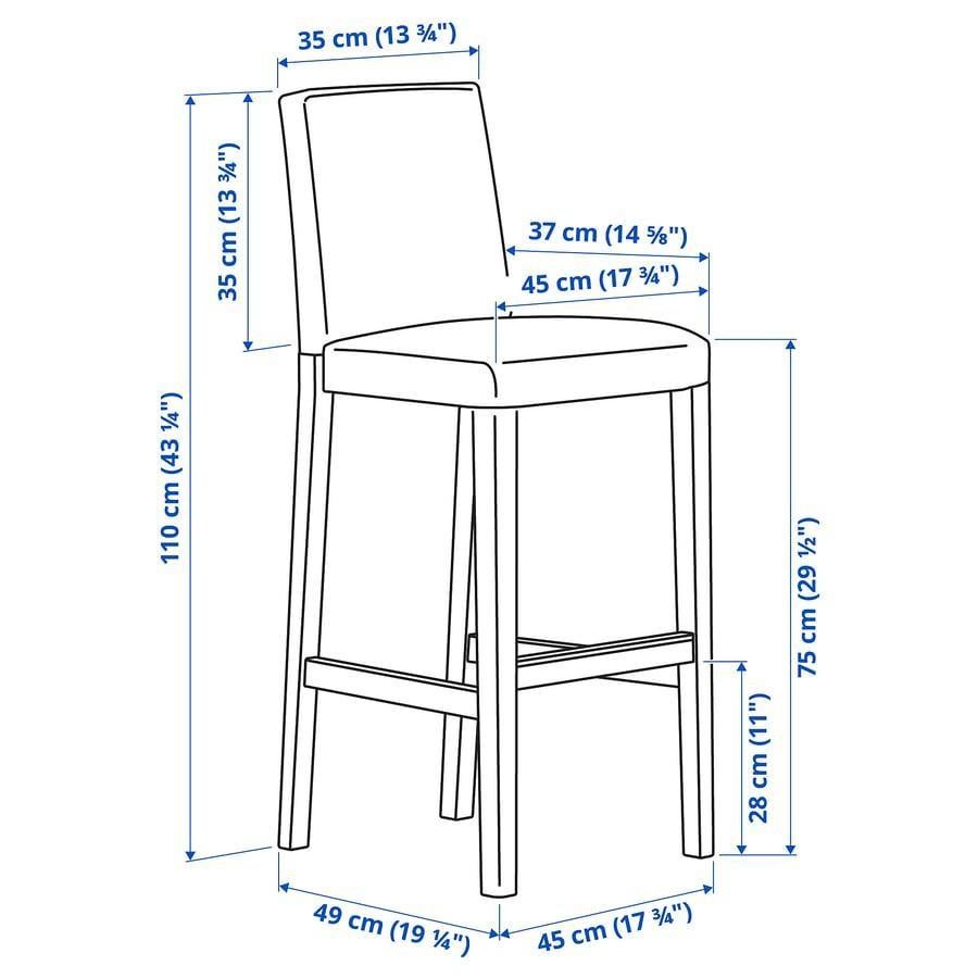 2x IKEA INGOLF barkrukken met gestreepte hoezen, Ophalen of Verzenden, Zo goed als nieuw