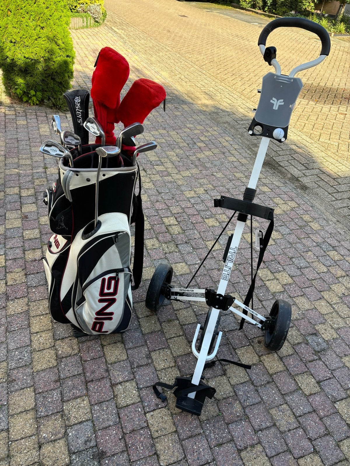 Complete golfset met PING tas en golfkar, Sport en Fitness, Ophalen, Gebruikt, Set, Ping